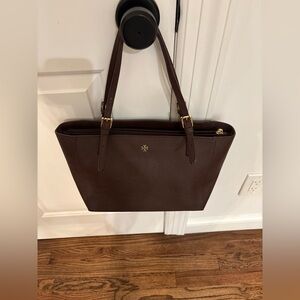 Tory Burch Brown Leather Tote Bag